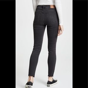 Madewell 9” High-Rise Skinny Grey/Black Distressed